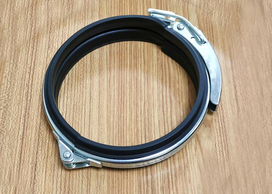 Quick Release Rapid Lock Duct Ring Round Duct Pipe Clamp With Black Rubber
